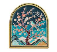 Journal Page Holder Clip with Decorative Integrated Metal, SQ0100 | Raised Nature Artwork, Adds Depth to the Arched Clip Front While It Holds Selected Pages and Paper Items