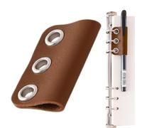 Journal Pen Holder | Reusable PU Leather Detachable | Clip on Pen Holder for Planners - for Paper Planner Binder Documents Journaling Planning Scheduling