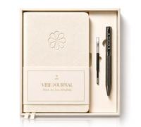 Journal & Pen Set for Women | Guided Mindfulness Journal with Elegant Brass Pen | 13-Week Self-Care, Gratitude & Personal Growth Journey | A5 Vegan Leather | Premium Gift Box | Her Vibe