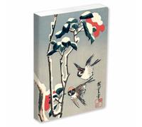 Journal Sparrows and Camellia in Snow by Hiroshige, Lined PB : Blank Lined 144 Page A5 Notebook