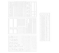 Journal Stencils | 4 Pieces Rustproof Planner Template, Metal Bullet Journaling Stencils for Planner Small Letters Small Numbers Drawing Habits Tracking Weekly Diary