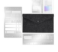 Journal Stencils Metal 2 Piece Habit Tracker Stencil Template
