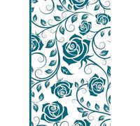 Journal - Teal and White Swirled Roses - Diary - Gratitude Journal - Prayer Journal - Poetry Journal - Journal for Women
