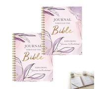 Journal Through the Bible, Spiral-Bound Christian Devotional Journal with Tear-Out Scripture Cards for Guided Study, Reflection, Prayer & Spiritual Growth (2Pcs)