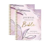 Journal Through the Bible, Spiral-Bound, with Tear-Out Memorization Cards: Explore Genesis to Revelation, Guided Christian Bible Study Journal for Adult, for Reflection and Prayer (2pcs)