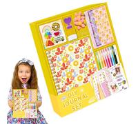 Journaling Art Crafts Kit, Scrapbook Diary Set for Girls - Scrapbook Journal Kit Diary - Fun, Desirable Stationery Accessories with Sticker Craft Set for Children and Teenagers
