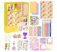 Journaling Art Crafts Kit, Scrapbook Journal Kit Diary Journal Set, Fun Craft Set with Sticker Stationery Supplies for Teenage & Kids