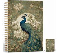 Journaling Notebooks for Women, William Morris Abstract Floral Notebook - Vintage Peacock Notebook Journal Gifts, Lined Paper, A5 Spiral Journal Notebook Office Supplies Gifts for Women Birthday