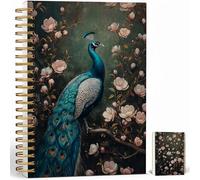Journaling Notebooks for Women, William Morris Abstract Floral Notebook - Vintage Peacock Notebook Journal Gifts, Lined Paper, A5 Spiral Journal Notebook Office Supplies Gifts for Women Birthday