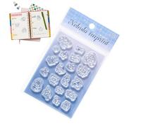 Journaling Stamps Clear Cute Silicone Decor with Acrylic Handle