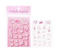 Journaling Stamps Clear Cute Silicone Decor with Acrylic Handle