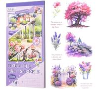 Journaling Sticker Book, 20 Sheets Nature Castle Botanical Floral Aesthetic Scrapbooking Stickers Kits, Scrapbooking Journal Stickers for Junk Journaling DIY Art Craft Card Supplies