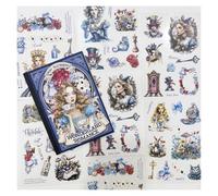 Journaling Stickers for Scrapbook Supplies,18 Pages Alice Scrapbook Sticker Book for Journaling, Junk Journal Supplies, Adults, Letters,Camera,Planner(Fairyland)