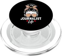 Journalist Life Funny Messy Bun Press Journalism Lovers PopSockets PopGrip for MagSafe