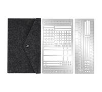 JournalMetalln 2-Piece Set for Diary, Notebook & Scrapbook | Metal Planner Ruler Stencils for Bookmarks, Small Letters, Small Numbers, Drawing,