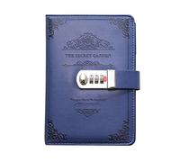 Journals,Notebooks Retro Password Book Multi-Function Lock Diary Thickening Work Record(Blue)