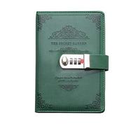 Journals,Notebooks Retro Password Book Multi-Function Lock Diary Thickening Work Record(Green)
