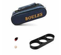 Journdream Round Carry Bag for 3 Balls, Made of High Quality Nylon and Oxford Fabric, Includes Marker and Target Ball, Suitable for Outdoor Sports, Boule Balls Carry Bag (Without Balls)