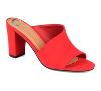 Journee Collection Women's Allea Slide Sandals, Red Excursion Plain Getaway Solids, 6 UK