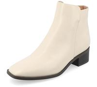 Journee Collection Women's Cappri Square-Toe Booties, Off-white, 8 UK Wide
