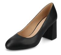 Journee Collection Women's Seraphina Block Heel Dress Pumps, Black, 3 UK