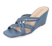 Journee Women's Baylen Wedge Sandals, Blue, 8 UK