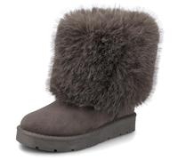 Journee Women's Comfort Foam Shanay Cold Weather Booties, Grey, 4.5 UK