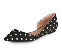 Journee Women's Cortni Flats, Black Dot, 3 UK Wide