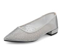 Journee Womens Gracelynn Evening Ballet Flats, Silver, 10 UK