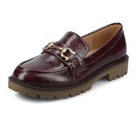 Journee Womens Jessamey Flat Loafer Hardware Detail 4 mm Comfort System Insole Faux Leather, Patent/Oxblood, 7 UK