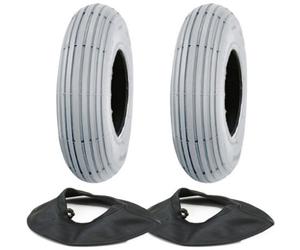 Journey 200X50 Mobility Scooter Tyre & Tube Grey P191 Tire Non Marking Pumped (Set Of 2)