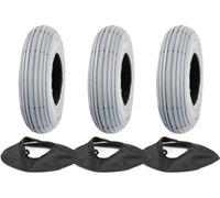 Journey 200X50 Mobility Scooter Tyre & Tube Grey P191 Tire Non Marking Pumped (Set Of 3)
