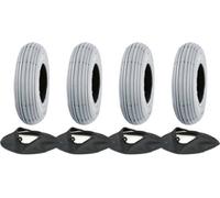 Journey 200X50 Mobility Scooter Tyre & Tube Grey P191 Tire Non Marking Pumped (Set Of 4)