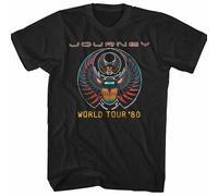 Journey Band 80'S World T00Ur Men's T Shirt Rock Band Album Vintage Men Gift Tee Black