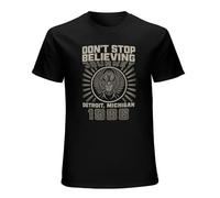 Journey Detroit Don'Stop Believing Rock Concert Tour Mens Graphic Short Sleeve Casual T Shirt Size S Black