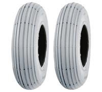Journey Grey Mobility Scooter Tyre 200X50 Ribbed Tire Non Marking Wheelchair - Set Of 2.
