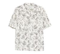 Journey M`S Short Sleeves Boxy Shirt Pasifae Printed Cotton - male - Golden Goose - Short Sleeve Shirts - White - XL - Shirts XL