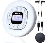Journey Portable CD Player, Long Lasting Battery, Headphones and FM Radio | Connects to Any Car via AUX, Bluetooth or SD Card, Plus Recording, Equalizer, Speed Control - White
