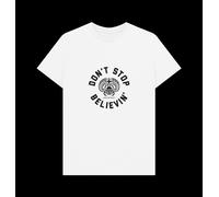 Journey Rock Band Don't Stop Believin' Graphic White T-Shirt Journey White L