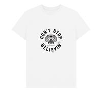 Journey Rock Band Don't Stop Believin' Graphic White T-Shirt | Size: Medium Journey White M