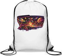 Journey Through a Cosmic Highway Gym Sack Casual Drawstring Bag White