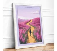 Journey Through Flowers Modern Framed Wall Art Print A1 (84.1×59.4cm)