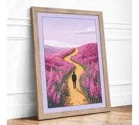 Journey Through Flowers Modern Framed Wall Art Print A2 (59.4×42cm) Oak,