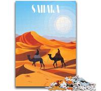 Journey Through Sahara JigsawPuzzle 1000 Pieces for Adults,Learning Educational Toys Family Games with Matching Poster And Trivia Sheet (50x75cm)