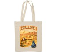 Journey Through Vast Desert Landscape Natural Cotton Tote Bag White