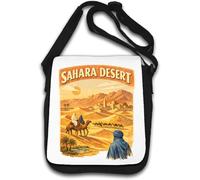 Journey Through Vast Desert Landscape Shoulder Bag White