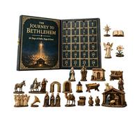 Journey to Bethlehem Advent Calendar 24-Day Nativity Set | 24 Acrylic Ornaments, Christmas Countdown, Home Decor, Faith-Filled, Book-Style Box