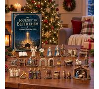 Journey to Bethlehem Nativity Advent Calendar 2026,24 Days Christmas Countd | Resin figurine keepsake ornaments,table & mantel decor,24-day religious christmas story set for family kids