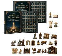 Journey to Bethlehem Nativity Advent Calendar 2026, 24 Days Christmas Countdown Calendar, Keepsake Ornaments,Religious Family Decor, for Kids & Families，2Pcs