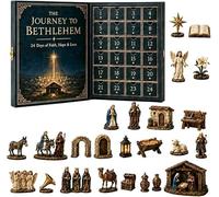 Journey to Bethlehem Nativity Advent Calendar 2026 Family Set | Durable PVC pieces, 24-day countdown, collect figurines to complete the manger scene, perfect for kids and festive gifting
